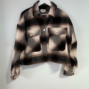 Ci Sono Plaid Jacket - Black, Gray, Cream